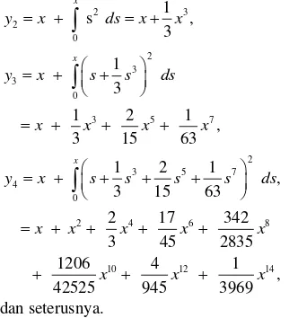 konvergen ke suatu fungsi yang  menunjukkan penyelesaian dari masalah nilai awal (5). 1.6Gambar 1