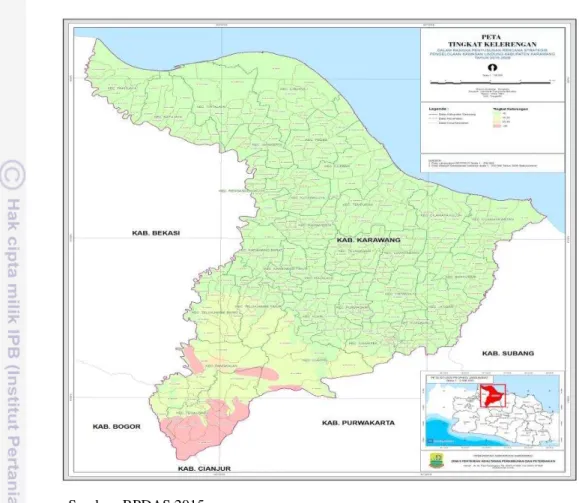 Gambar 15. Peta Topografi Kabupaten Karawang Tahun 2015 