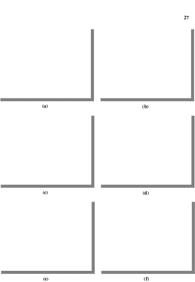 Figure 1. Ground condition of several land covers: (a) Mangrove condition along side the  Citarum River; (b) Rice field; (c) Dry cropland; (d) Fishpond; and (e) Composite image of MESSR (band 1-2-4) and (f) False color of TM (band 4-3-2) 