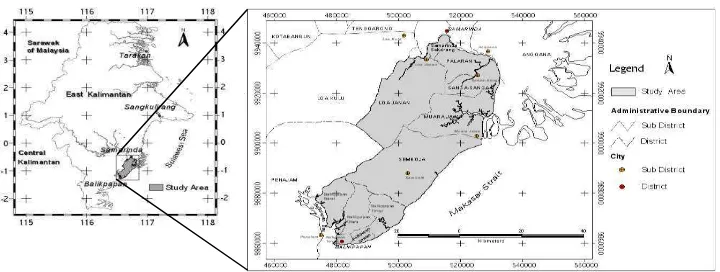 Figure 1. Map of the study area, Sasamba region, East Kalimantan, Indonesia 