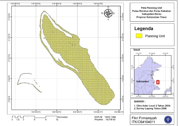 Gambar 3.  Peta Planning Unit Pulau Maratua dan Pulau Kakaban 