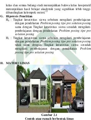   Gambar 2.1 Contoh atap rumah berbentuk limas 