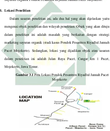 Gambar 3.1 Peta Lokasi Pondok Pesantren Riyadlul Jannah Pacet 