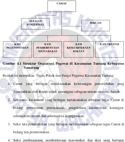 Gambar 4.1 Struktur Organisasi Pegawai di Kecamatan Tuntang Kebupaten 