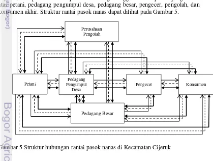 Gambar 5 Struktur hubungan rantai pasok nanas di Kecamatan Cijeruk 