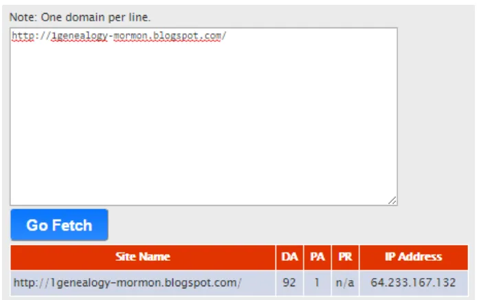 Gambar 3.4 Check Page Rank, Domain Authority, Page Authority 