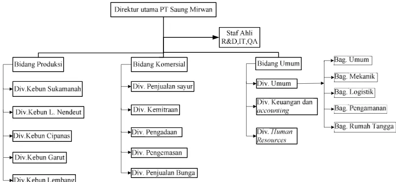 Gambar 6. Struktur organisasi PT Saung Mirwan