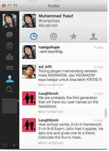 Gambar 2.3 Salah satu contoh Twitter client untuk OS X 