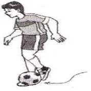 Gambar 3. Menggiring bola dengan menggunakan punggung kaki 