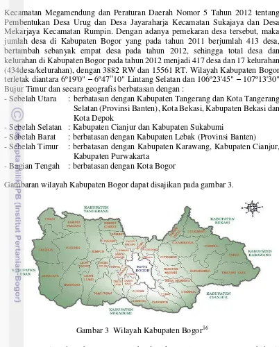 Gambar 3  Wilayah Kabupaten Bogor16