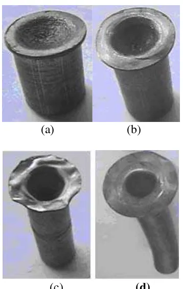 Gambar 3. Cacat rongga benda uji padat  (a). D = 22 mm, (b). D = 19 mm,       (c). D = 16 mm,   (d)
