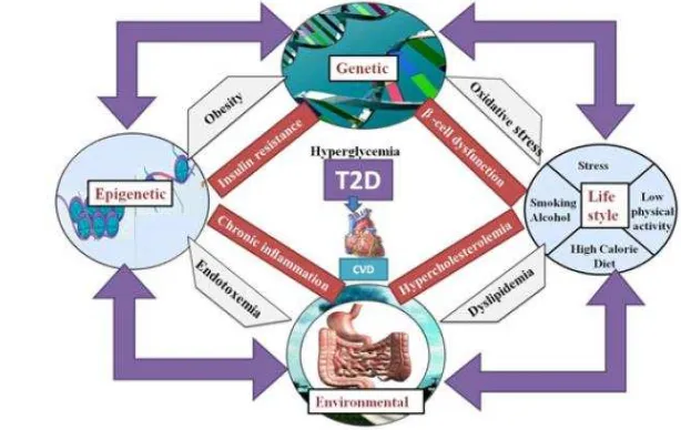 Gambar 1 Multifaktor penyebab diabetes tipe 2 (Panwar et al. 2013) 