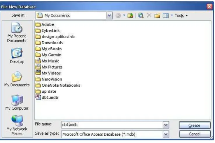 Gambar 6. Kotak Dialog file New Database 