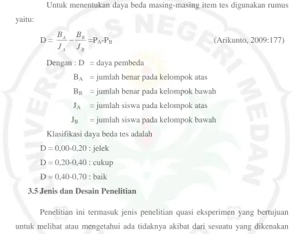 Tabel 3.2 Two Group Pretest Postest Design 