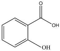 Gambar 2 . Struktur asam 2-hidroksibenzoat (Hayat et al., 2013). 
