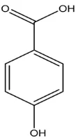 Gambar 3. Struktur asam 4-hidroksibenzoat (Hinwood, 1987). 