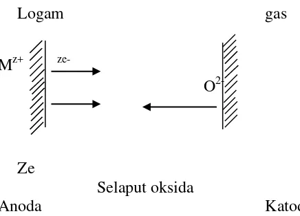 Gambar 5. Ilustrasi mekanisme korosi kering. 