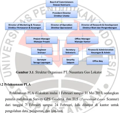 Gambar 3.1. Struktur Organisasi PT. Nusantara Geo Lokator 