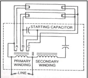 Figure 2.2: Example of Rapid start circuit diagram [4]. 