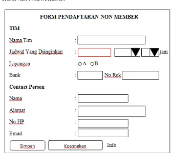 Gambar 4.11  Form Input Registrasi dan Reservasi Non Member 