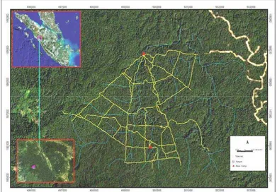 Gambar 2. Lokasi penelitian di Hutan Batang Toru blok barat 