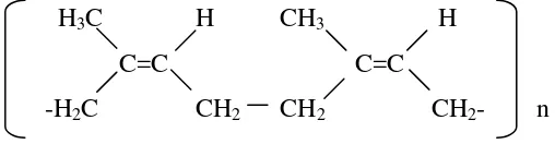Gambar 2. Struktur Kimia Monomer Karet Alam (Cowd, 1991) 
