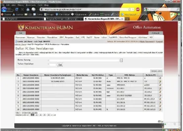 Gambar III.2 Screenshot modul Entry Data PC dan Peralatannya 