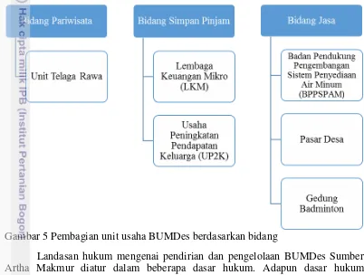 Gambar 5 Pembagian unit usaha BUMDes berdasarkan bidang 