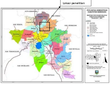 Gambar 2.1 Peta administrasi Kabupaten Semarang 