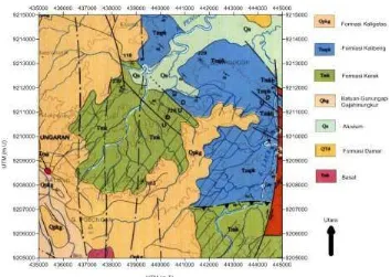 Gambar 2.2 Peta geologi daerah penelitian 