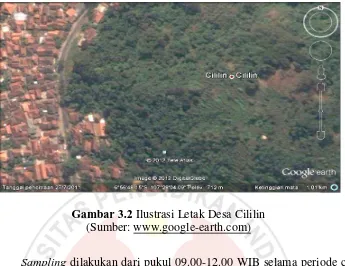 Gambar 3.2 Ilustrasi Letak Desa Cililin (Sumber: www.google-earth.com) 