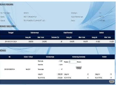 Gambar 4.13 Tampilan awal untuk Form Reduksi Rekening 