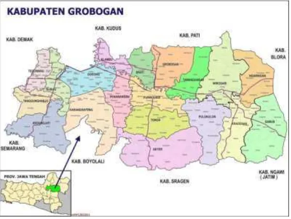 Gambar 2. Peta Wilayah Kabupaten Grobogan 