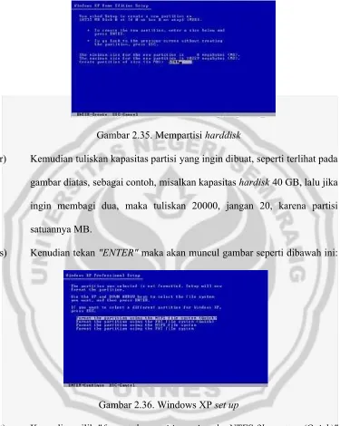Gambar 2.35. Mempartisi harddisk