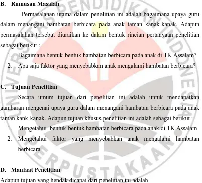 gambaran mengenai upaya guru dalam menangani hambatan berbicara pada anak 