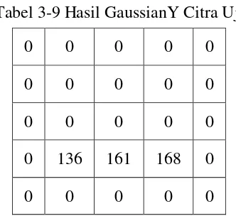 Tabel 3-9 Hasil GaussianY Citra Uji 