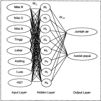 Gambar 4. Struktur Arlificial Neural Network yang dikembangkan 