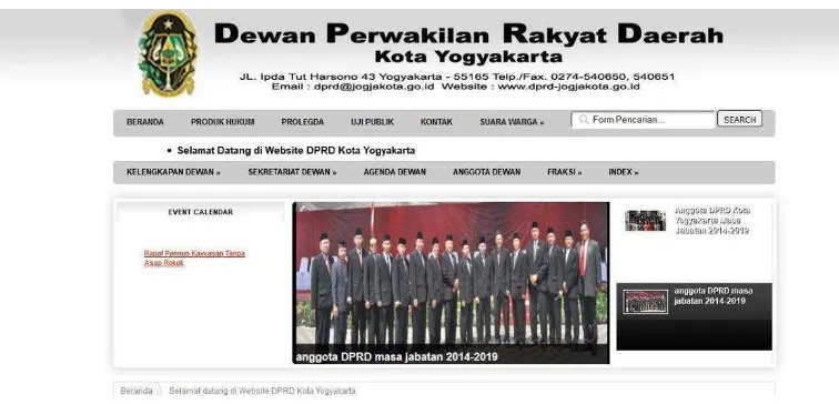 Gambar 1.1 Official Website DPRD Kota Yogyakarta 