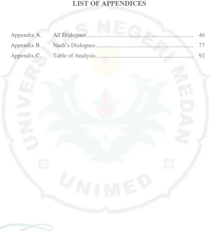 Table of Analysis .................................................................  92 