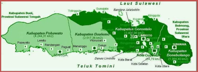Gambar  4.1 Wilayah Provinsi Gorontalo 