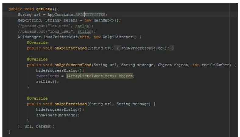 Gambar 3.18 Source Code getData() Twitter 