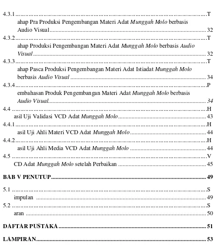 Tabel 3.1 Kisi - Kisi Umum Instrumen Penelitian ...............................................