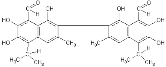 Gambar 2. Struktur gossypol (polyphenol) (Cai et al., 2004) 