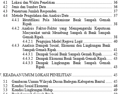 Gambaran Umum Wilayah Dusun Badegan-Kabupaten Bantul ....... 45