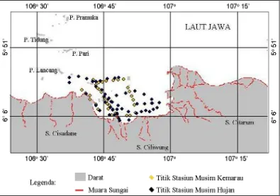 Gambar 6. Lokasi Penelitian di Perairan Teluk Jakarta 