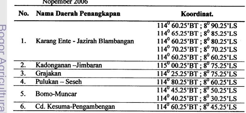 Tabel 14 Daerah Penangkapan Ikan Lemuru Berdasarkan Interpretasi Citra 22 