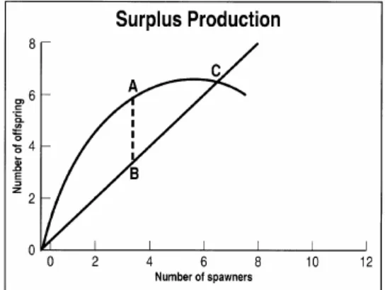 Gambar 2.  Ilustrasi model Surplus Produksi  (Wallace dan Fletcher 1997)  