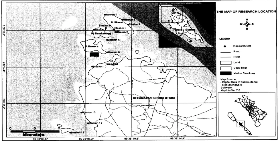 Fig. 2 The Map of Research Location in Tuapejat, Mentawai Islands 