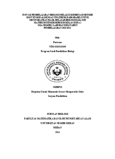 INOVASI PEMBELAJARAN BIOLOGI MELALUI KOMBINASI METODE KONVENSIONAL ...