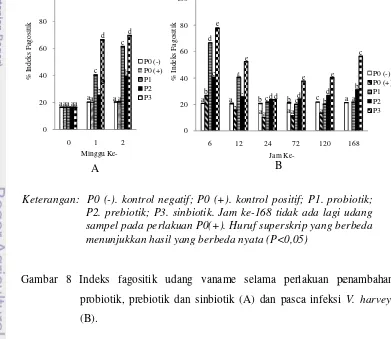 Gambar 8 Indeks fagfagositik udang vaname selama perlakuan pe